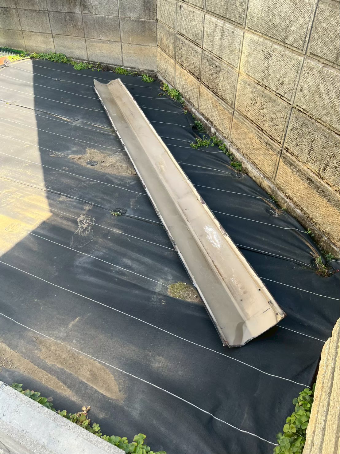 落下した棟板金の状況